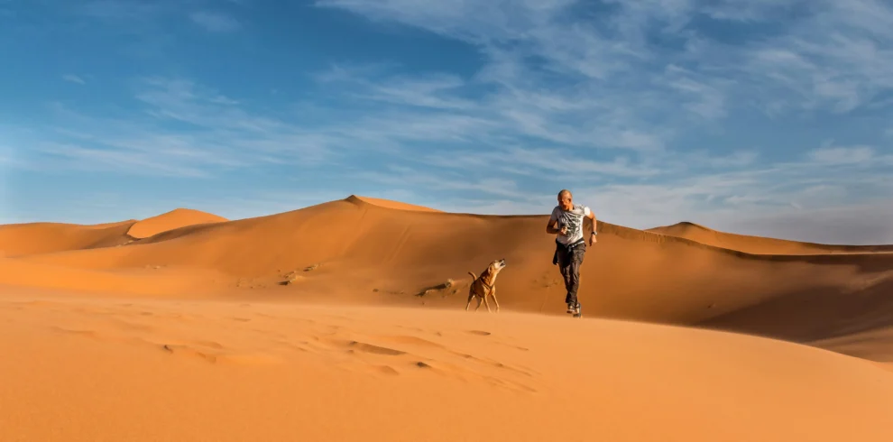 Morocco desert tour sunset over golden dunes
